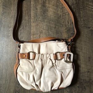 Tignanello beige leather crossbody purse